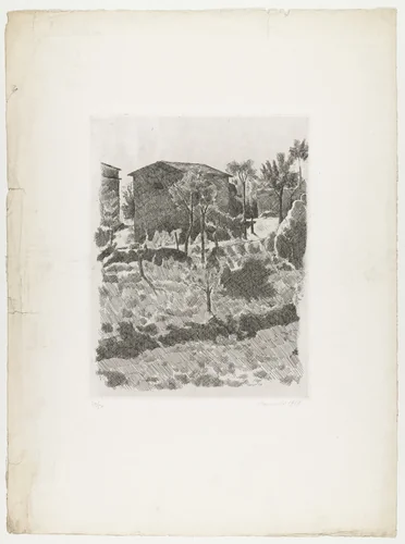 Hillside in the Morning by Giorgio Morandi, print, 1927