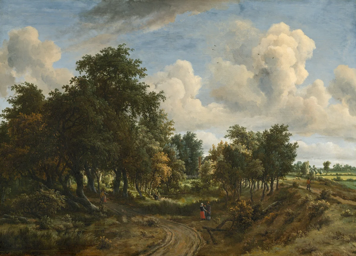 A Wooded Landscape by Meindert Hobbema, painting, 1663