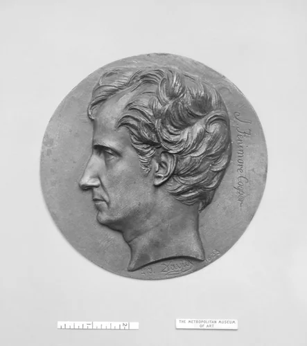 James Fenimore Cooper (1789–1851), American novelist by Pierre-Jean David d'Angers, metalwork, 1800-1899