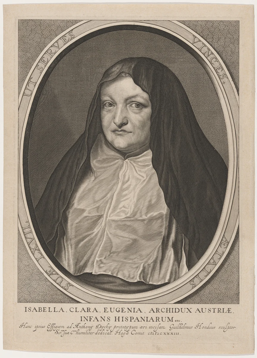 Isabella Clara Eugenia as a Nun by Willem Hondius
Sir Anthony van Dyck, print, 1633
