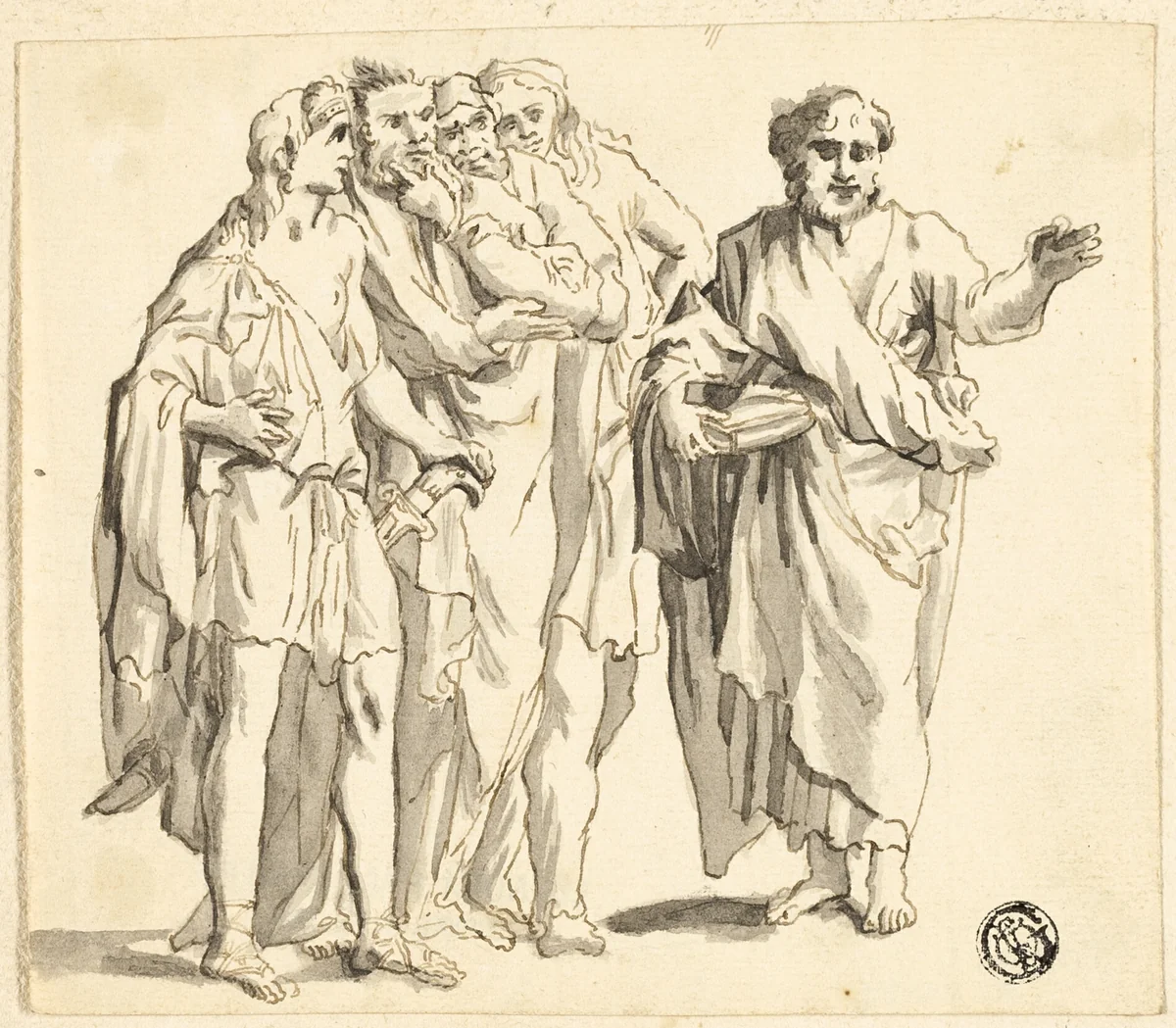 Saint Paul Preaching by Unknown Artist, drawing, 1700-1799