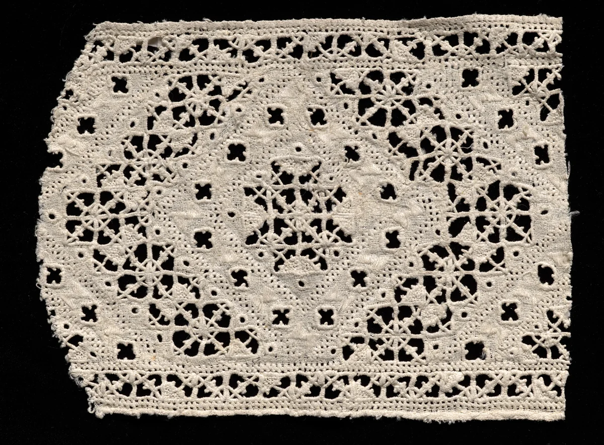 Needlepoint (Cutwork) Lace Insertion by Unknown, textile, 1500-1599