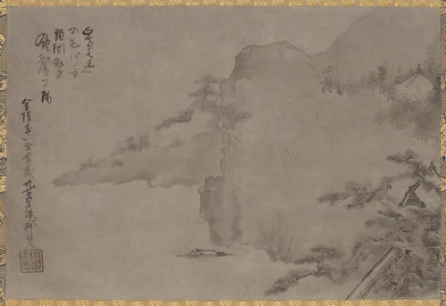 Coastal Landscape by Iwasa Matabei (岩佐又兵衛), painting, 1573-1615