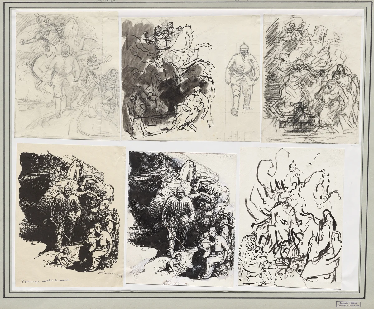 L'Allemagne envahit le monde by Auguste Louis Lepère, drawing, 1914