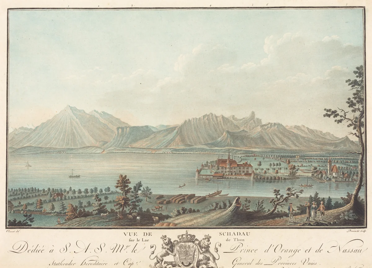 Vue de Schadau by Charles Melchior Descourtis, print, 1753-1820