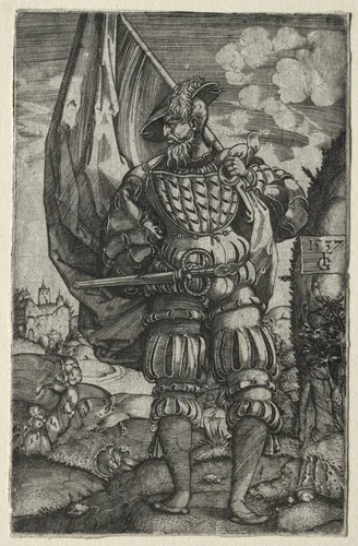 The Standard-Bearer by Master F. G., print, 1537