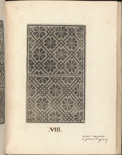 Esemplario di lavori, page 8 (recto) by Nicolò Zoppino, book, 1529