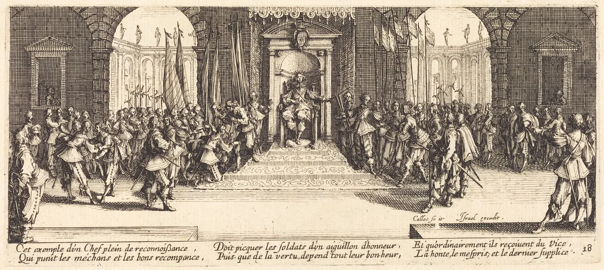 Distribution of Rewards by Jacques Callot, print, 1633