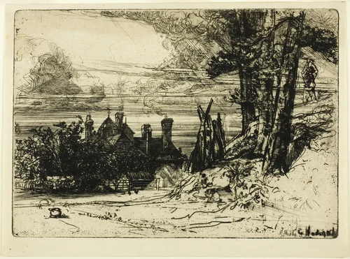 Horsley's House at Willesley by Francis Seymour-Haden, print, 1865