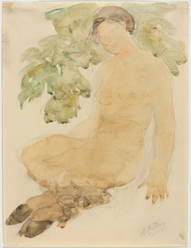 Faunesse by Auguste Rodin, drawing, 1900-1910