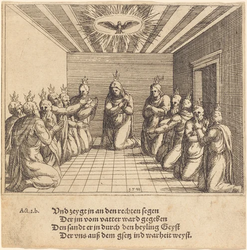 The Descent of the Holy Spirit by Augustin Hirschvogel, print, 1548