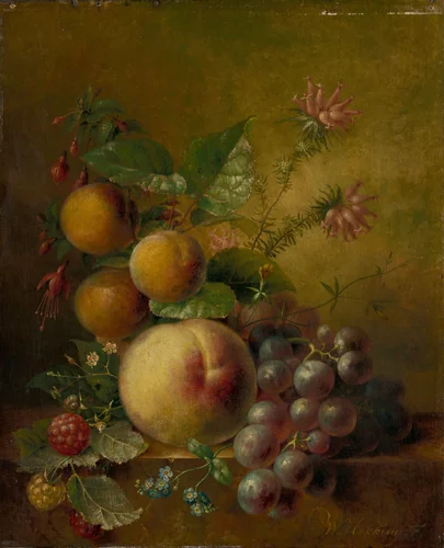 Still Life with Fruit by Willem Hekking, painting, 1830-1862