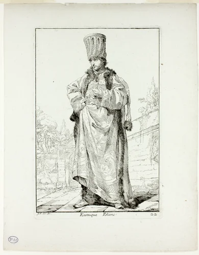 Eunuque Blanc, plate 22 from Caravanne du Sultan à la Mecque by Joseph-Marie Vien, print, 1748