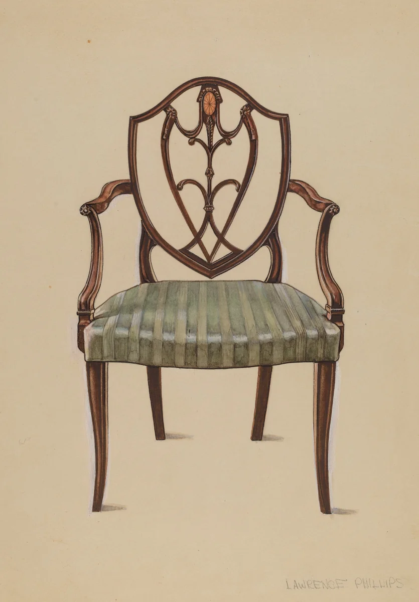 Armchair by Lawrence Phillips, index of american design, 1936