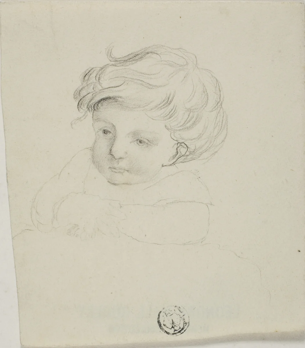 Bust of Child by Unknown Artist, drawing, 1800-1899