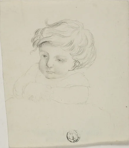 Bust of Child by Unknown Artist, drawing, 1800-1899