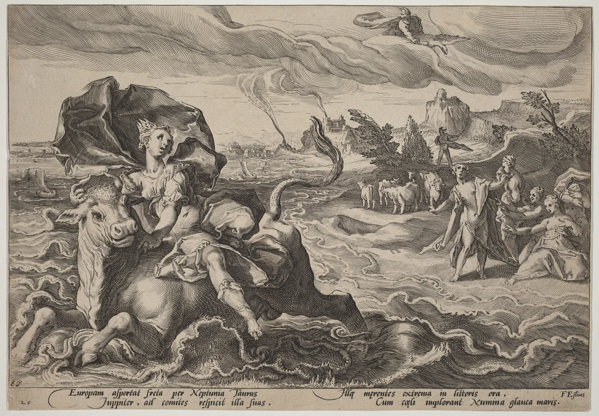 The Rape of Europa by Hendrick Goltzius, print, 1589