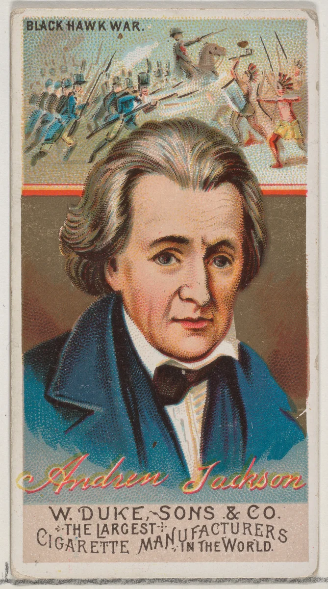 Andrew Jackson, from the series Great Americans (N76) for Duke brand cigarettes by W. Duke, Sons & Co., print, 1888