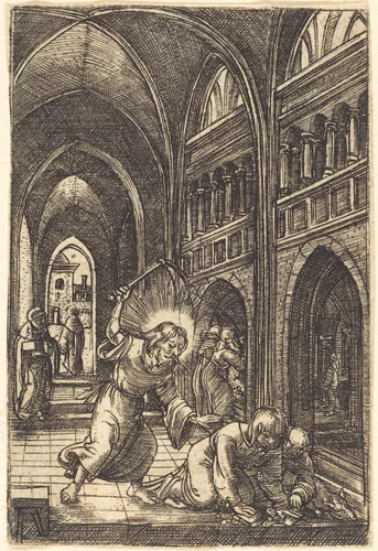 Christ Expelling the Money Changers by Albrecht Altdorfer, print, 1519