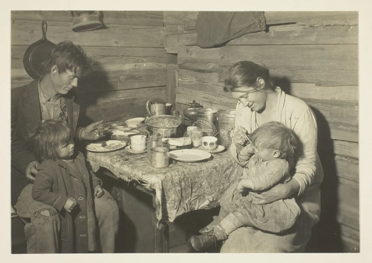 Poor Rural Family Living In A Smoke-House, Oklahoma, In Care Of Red Cross by Lewis Wickes Hine, photograph, 1931
