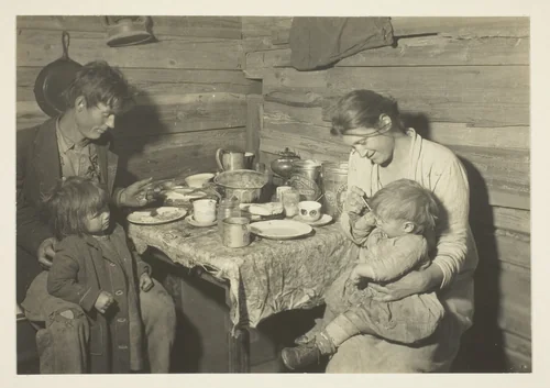 Poor Rural Family Living In A Smoke-House, Oklahoma, In Care Of Red Cross by Lewis Wickes Hine, photograph, 1931
