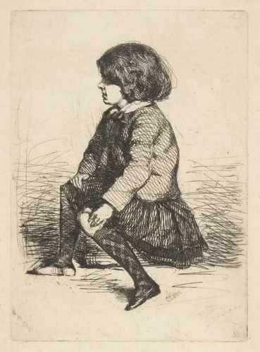 Seymour Seated (Seymour Haden, Jr., Seated) by James McNeill Whistler, print, 1857-1858
