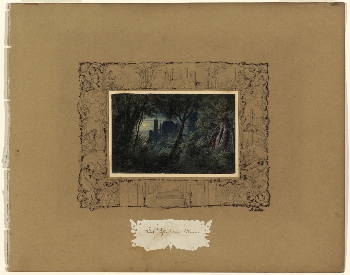 Das Schloss am Meer (Castle on the Sea) by Adolf Friedrich Teichs, drawing, 1800-1899