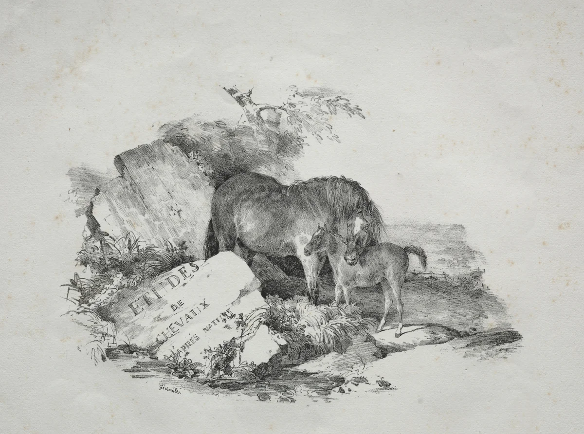 The Mare and Her Foal by Théodore Géricault, print, 1822