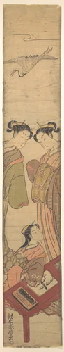Three Beauties by Suzuki Haruji, print, 1760-1780