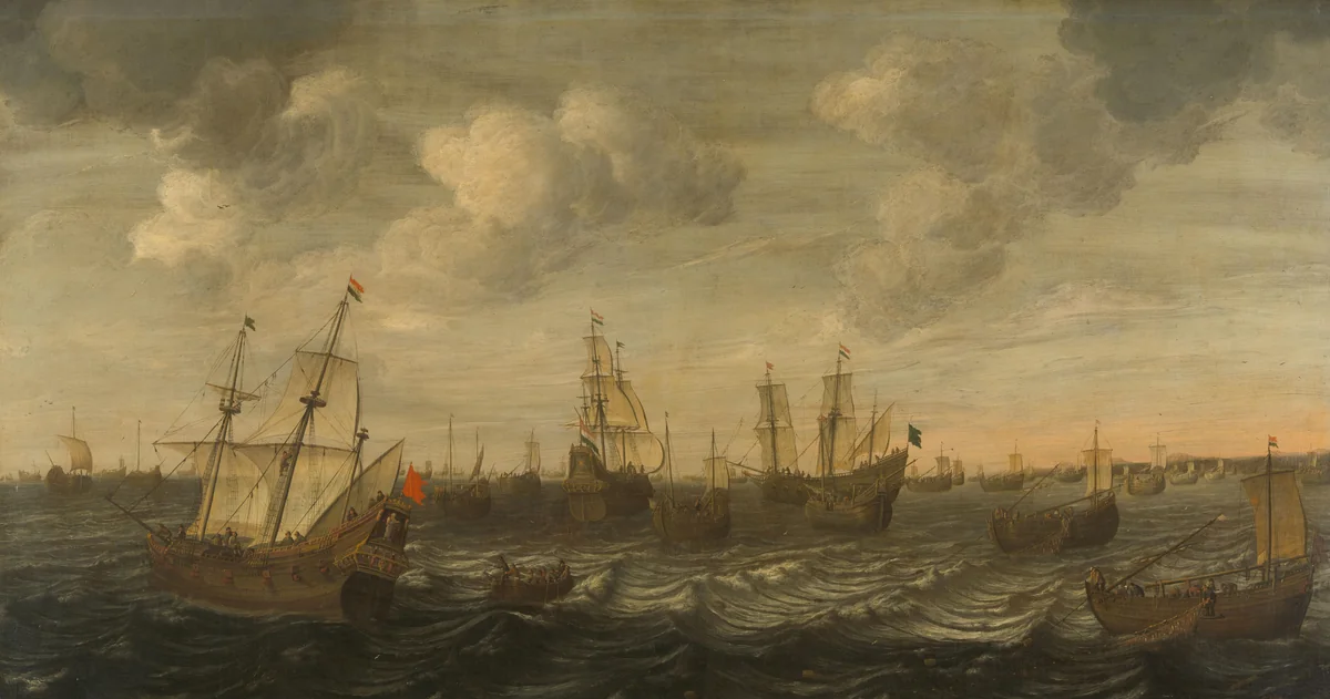 The Dutch Herring Fleet at the fishing grounds by Cornelis Beelt, painting, 1660-1701