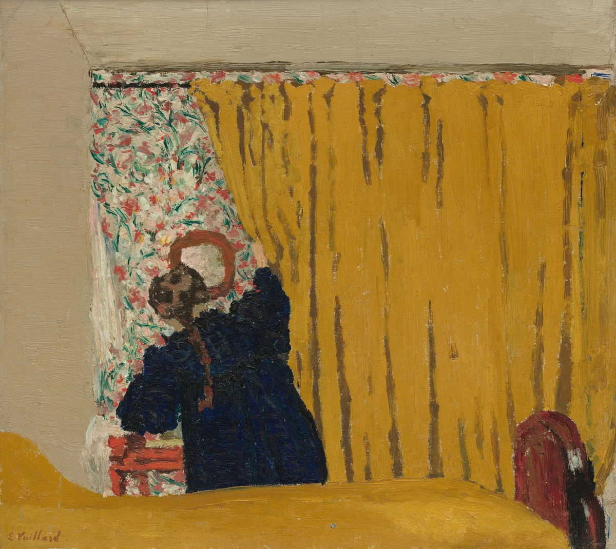 The Yellow Curtain by Edouard Vuillard, painting, 1893