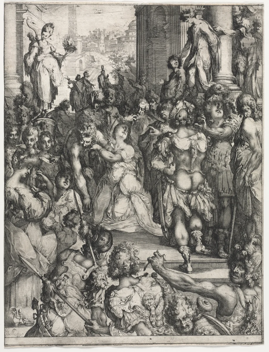 The Martyrdom of Saint Lucy by Jacques Bellange, print, 1610-1616