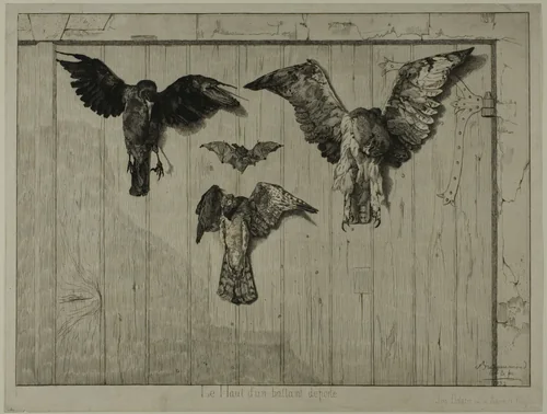 The Upper Part of a Door by Felix Bracquemond, print, 1852