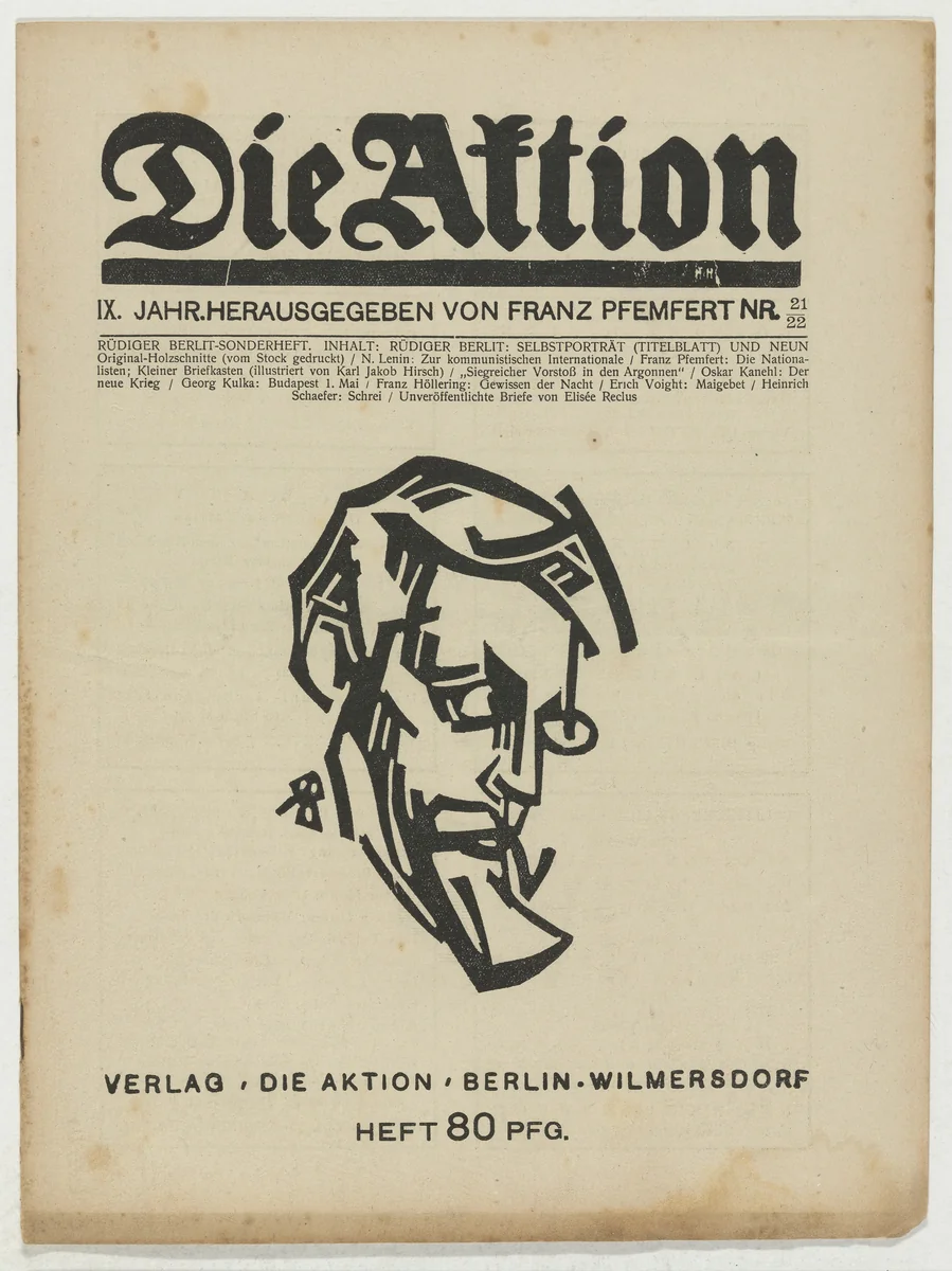 Die Aktion, vol. 9, no. 21/22 by Rüdiger Berlit, periodical, 1919