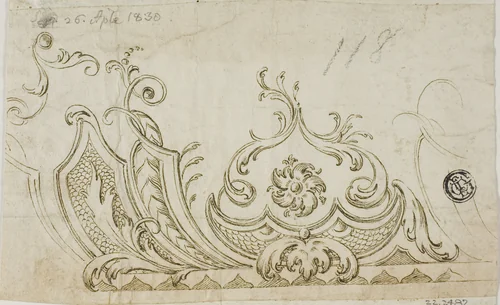Decorative Design by Lodovico Carracci, drawing, 1600-1699