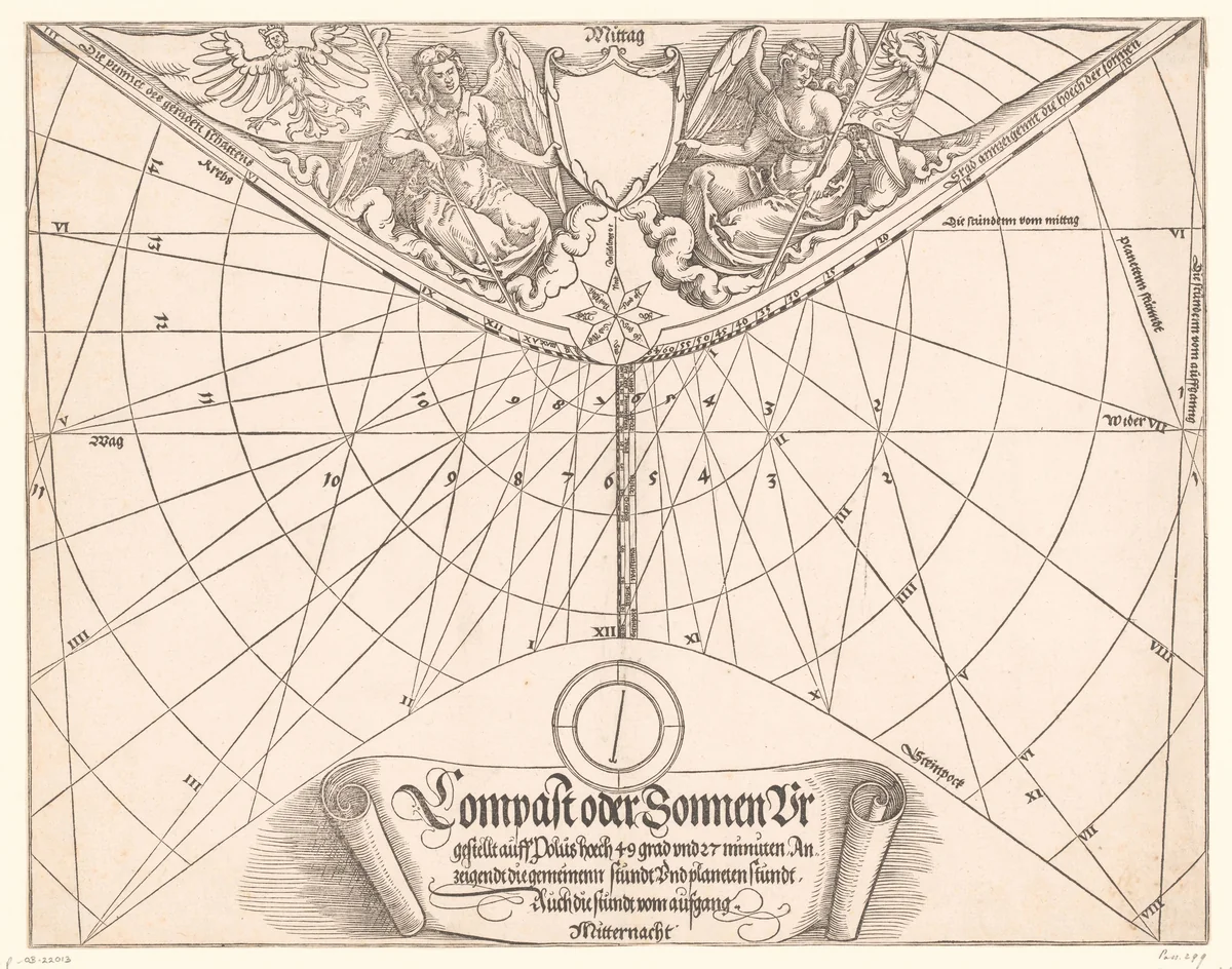 Zonnewijzer by anonymous, print, 1551