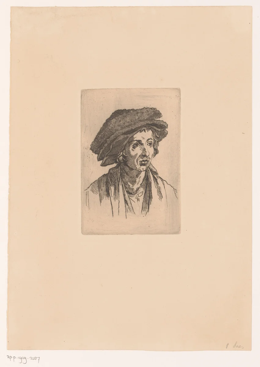 Portret van Joachim Patinir by Edgar Alfred Baes, print, 1847-1909