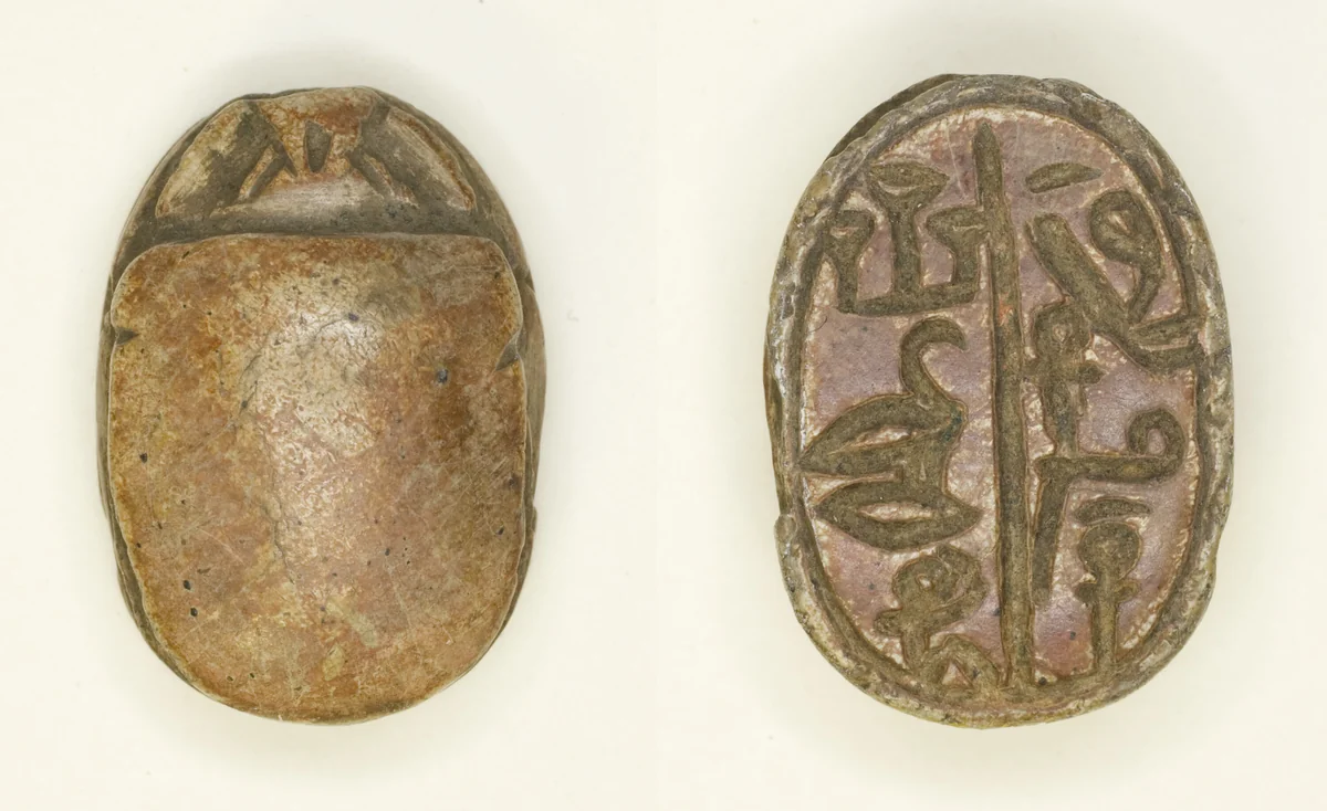 Scarab: Title (Seal-Bearer of the King of Lower Egypt, Overseer of Sealed Goods) and Personal Name (Har) by Egyptian, other, -1650--1550