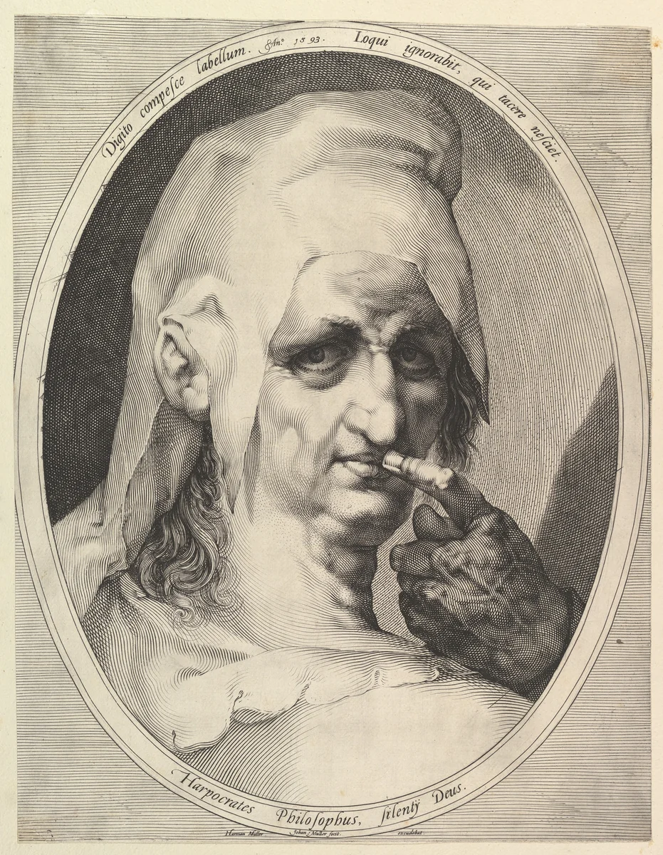 Harpocrates, the God of Silence by Jan Muller, print, 1593