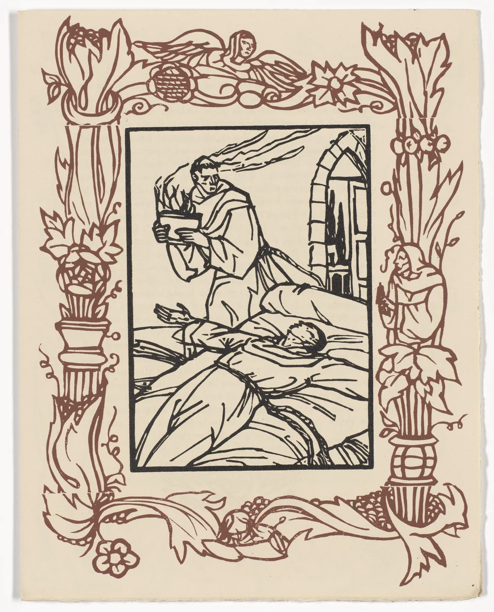 Plate (page 225) from Les Petites Fleurs de St. François (The Little Flowers of St. Francis) by Émile Bernard, illustrated book, 1928