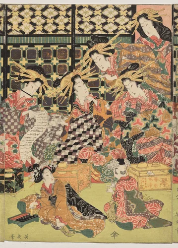 A Picture of the Viewing in the Pleasure Quarters by Kikukawa Eizan, print, 1810-1819