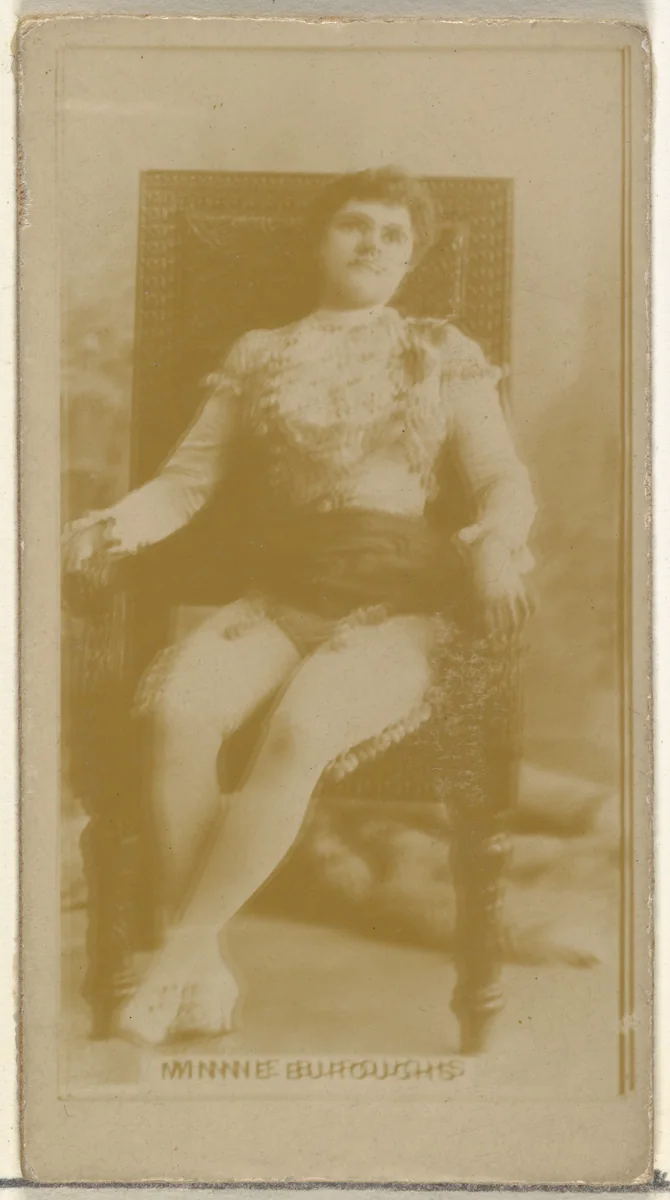 Minnie Buroughs, from the Actors and Actresses series (N145-8) issued by Duke Sons & Co. to promote Duke Cigarettes by W. Duke, Sons & Co., photograph, 1890-1895