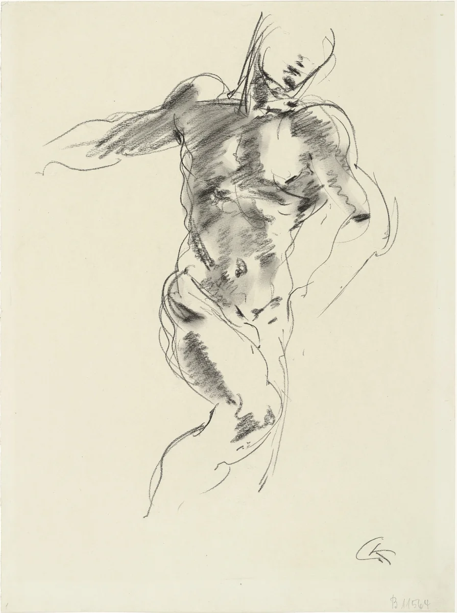 Male Figure (Männliche Figur) by Georg Kolbe, drawing, 1927