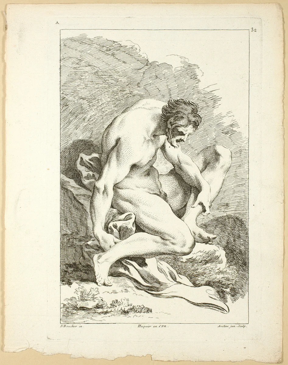 Page 32, from Premier Livre de Figures d’Academies Gravées en Partie par les Professeurs de l’Académie Royale by Pierre Aveline, print, 1737