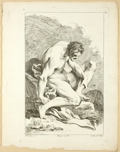 Page 32, from Premier Livre de Figures d’Academies Gravées en Partie par les Professeurs de l’Académie Royale by Pierre Aveline, print, 1737