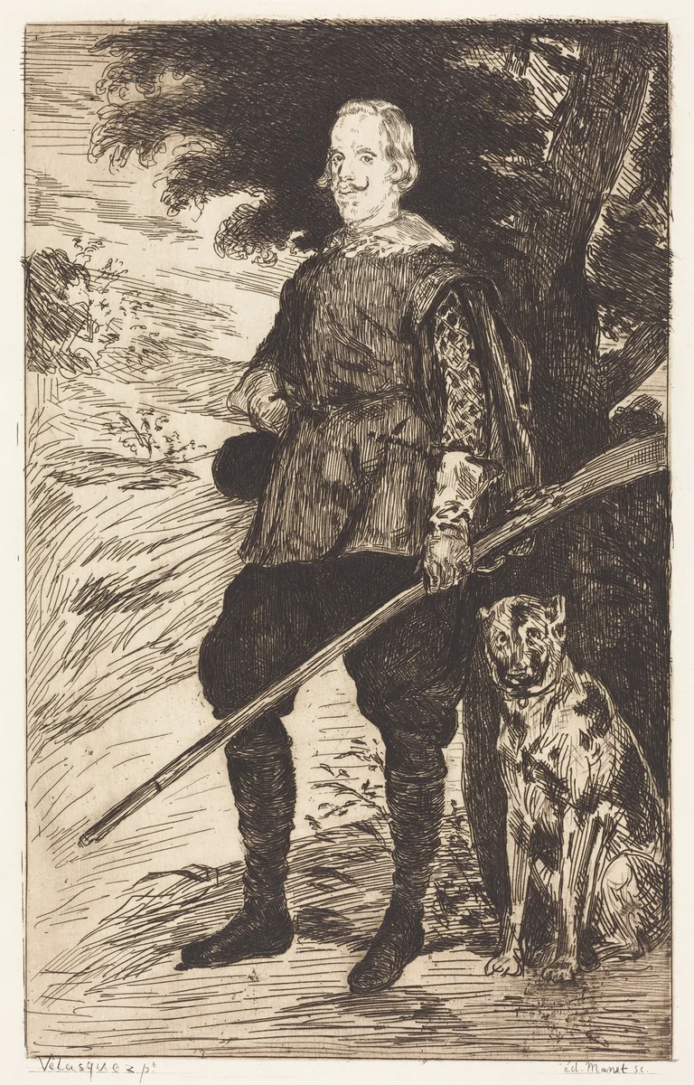 Philip IV (Philippe IV) by Edouard Manet; Diego Velázquez, print, 1862