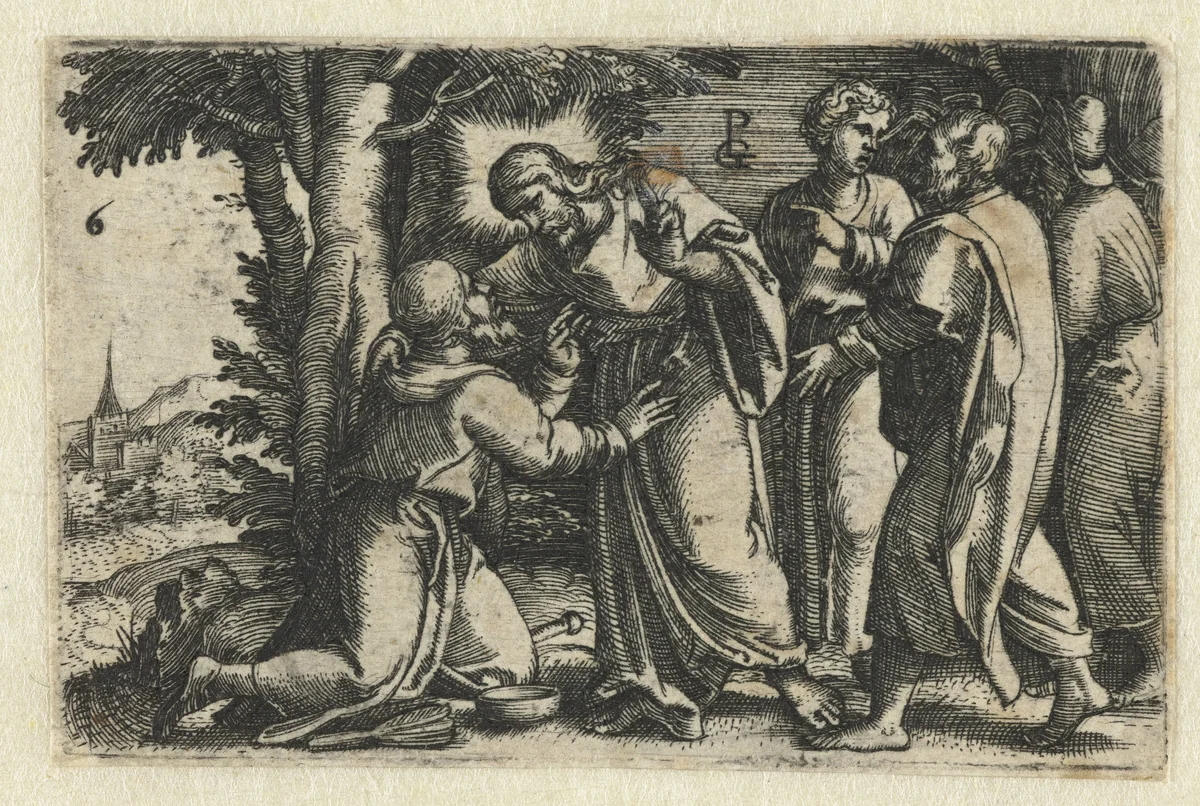 Christus geneest een melaatse by Unknown, print, 1534-1535