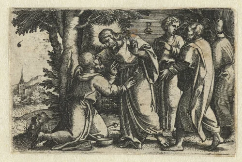 Christus geneest een melaatse by Unknown, print, 1534-1535