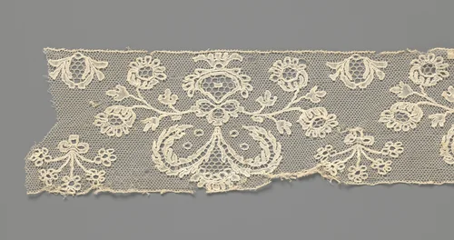 Strook kloskant met twee voluutbladeren in vaas by anonymous, other, 1850-1899
