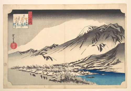 Evening Snow on Mount Hira by Utagawa Hiroshige (歌川広重), print, 1822-1842